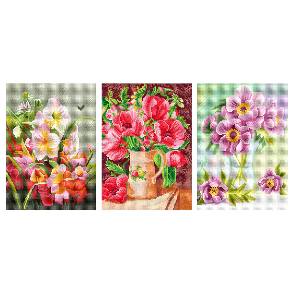 Diamond painting set for adults full diamond square diamond rhinestone art  art abstract flower painting home wall decoration(30*40cm)