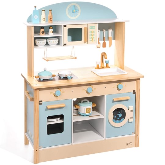  Robotime Online Robud Wooden Kitchen Pretend Play Set with Accessories for kids & toddler WCF14