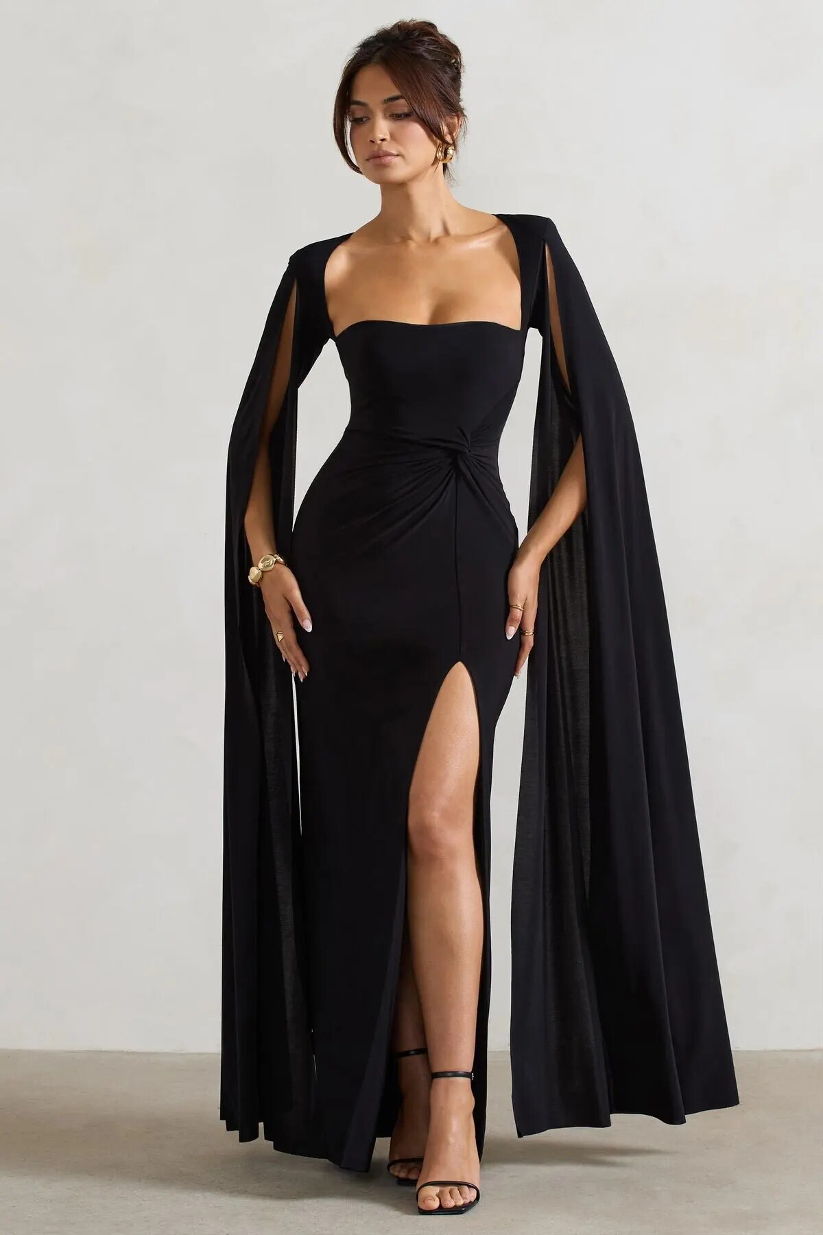 0c5930b43db7b5e19524bee31014030efb451f6221c65-IzOZPE.jpg Elegant Bodycon High Slit Long Sleeved Shawl Women Dress Elasticity Tight Sexy Party Club Evening Dress Female Vestido