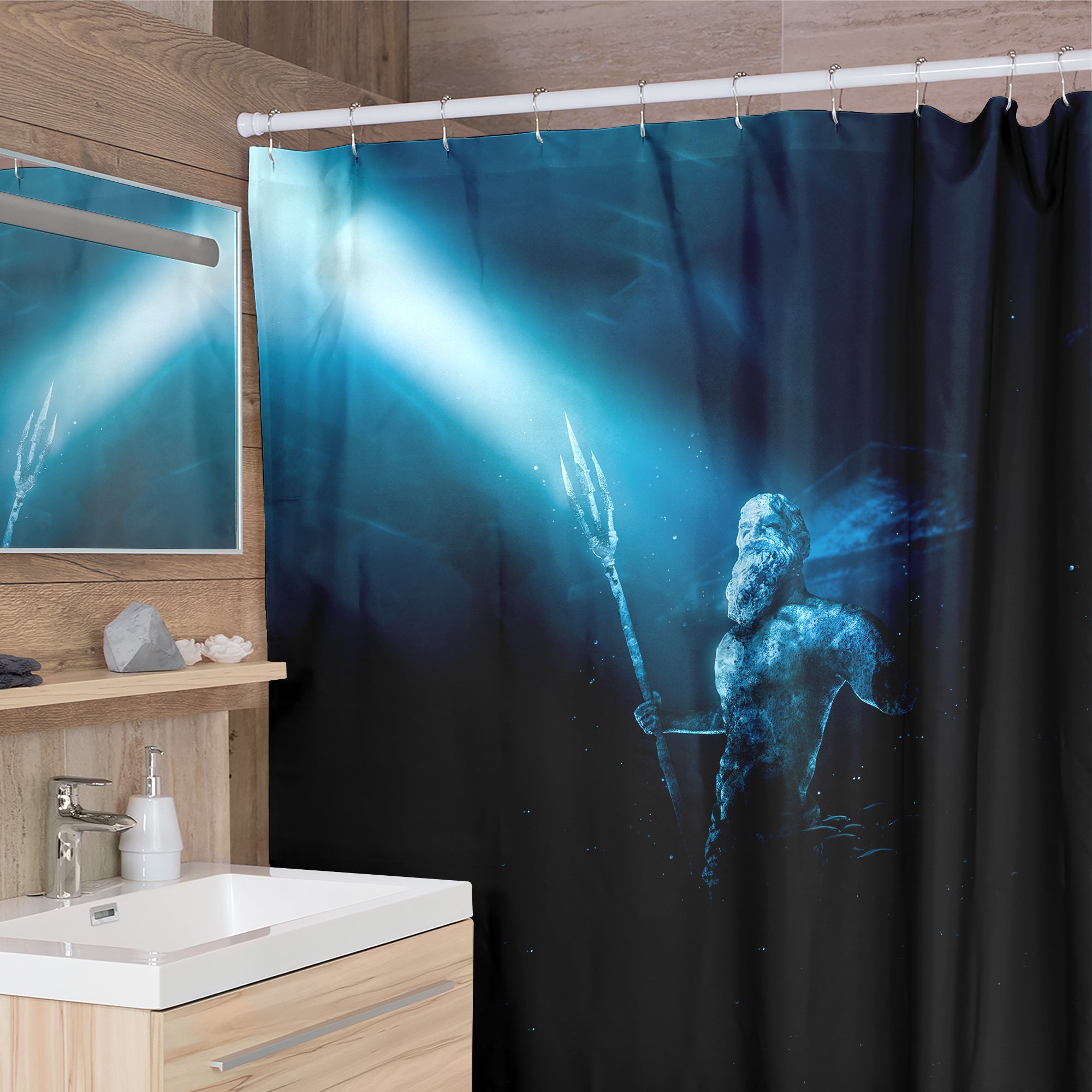 

Poseidon - Print Shower Curtain, 180*180cm, 501 Original