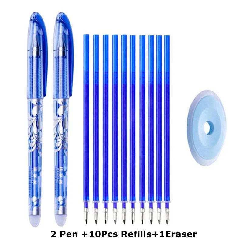 Erasable Pen Refills Rod Set 0.5mm Needle/0.7mm Bullet tip Washable Handle Erasable Ballpoint Pen for School Pen Writing Tools