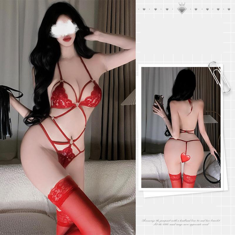 Lovingerie - Lace Open Crotch Free Three-Point Sexy Lingerie