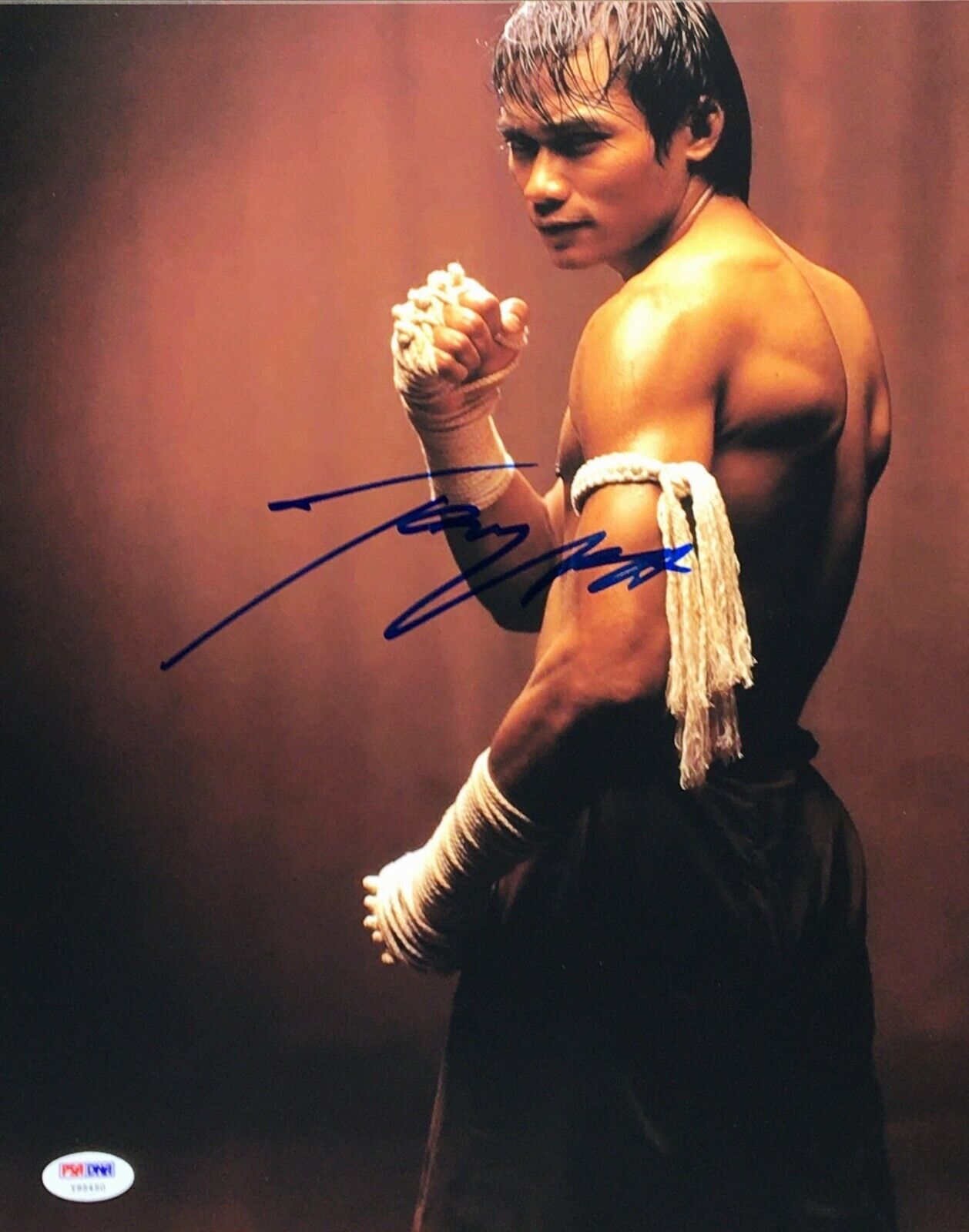 Tony Jaa Signed 'Ong-Bak: Muay Thai Warrior' 11x14 Photo Poster painting PSA Y95450