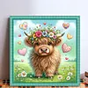 Highland Cattle Wearing A Wreath-11CT Stamped Cross Stitch 40*40cm/15.75*15.75in tapestrymarket