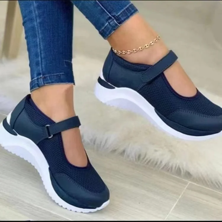 Breakj Breakj New Women's Casual Single Shoes Large Thick Sole Flying Weaving Breathable Color Casual Single Shoes Women's Shoes