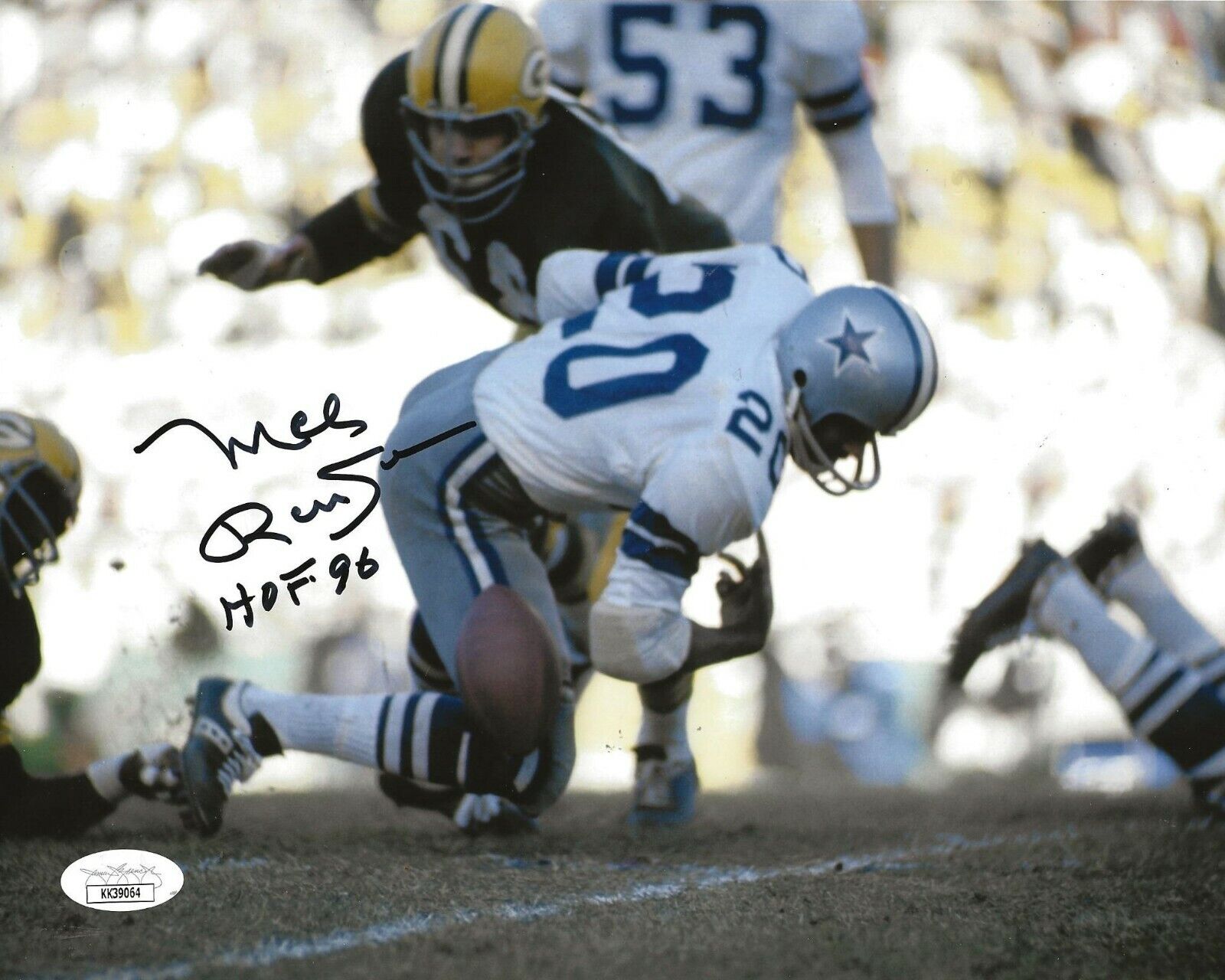 Mel Renfro signed Dallas Cowboys 8x10 Photo Poster painting autographed W/ HOF Inscription 8 JSA