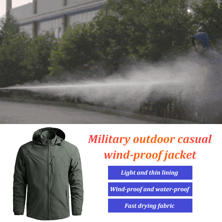 Giacca impermeabile antivento casual da esterno