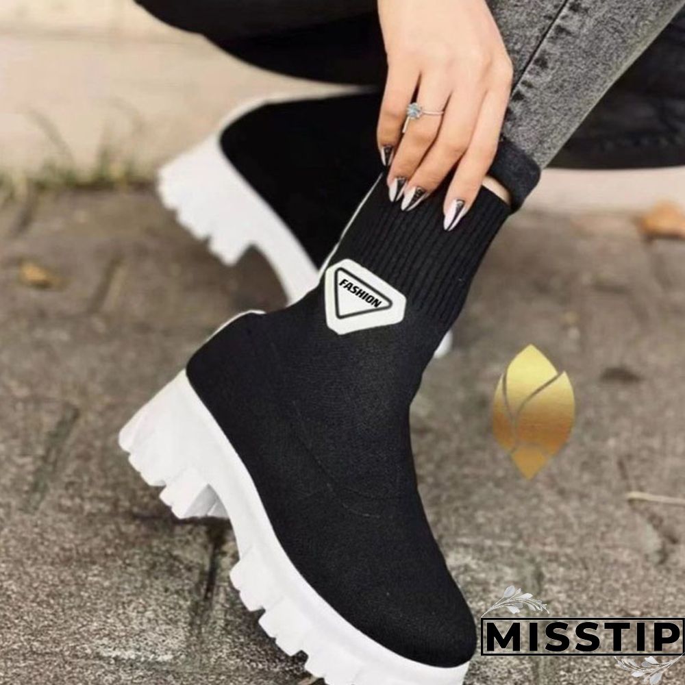 Tangerine Red Casual Patchwork Contrast Round Keep Warm Comfortable Out Door Shoes