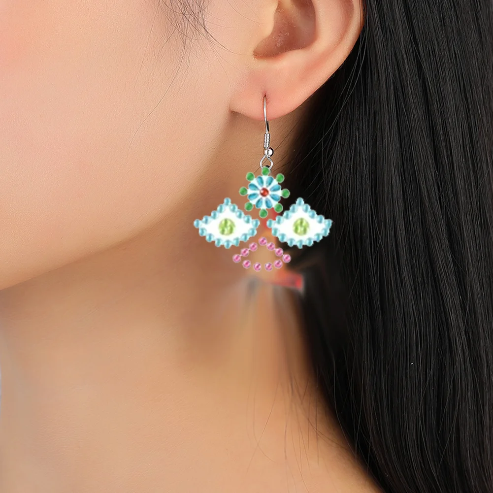 12 Pairs Diamond Painting Earrings DIY Diamond Art Earrings for Adults (A)