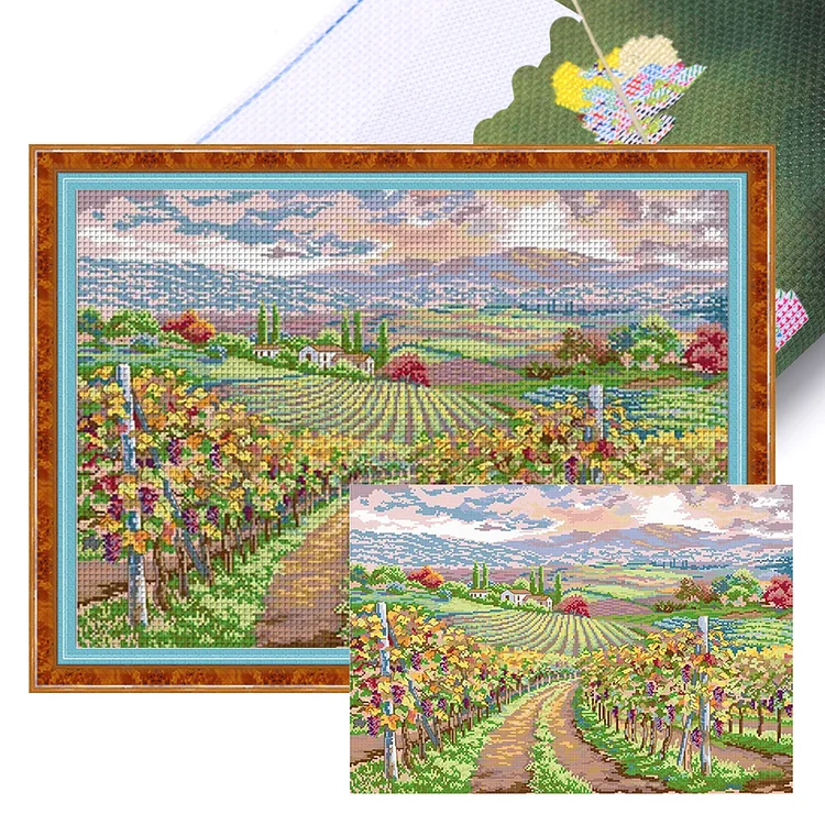 Spring Brand  Vineyard - Printed Cross Stitch 11CT 70*55CM