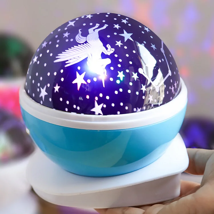 Four-Color Transform Unicorn Pattern Rotating Star Projector Lamp