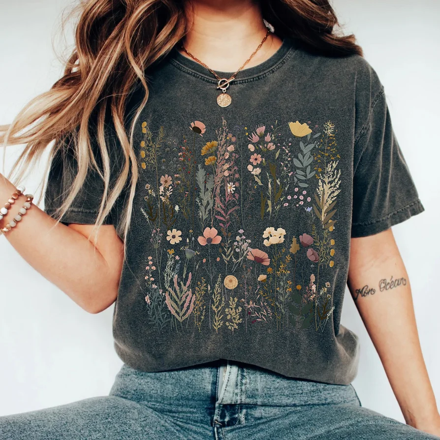 Eagerlys Boho Wildflowers Cottagecore Shirt Eagerlys