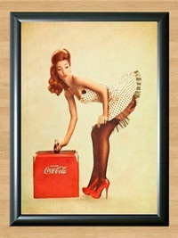 Coca-Cola Girl Retro Pin Up Home Deco Print Poster Photo Poster painting Vintage Sexy Pub Bar A2 Size 16.5x23.4