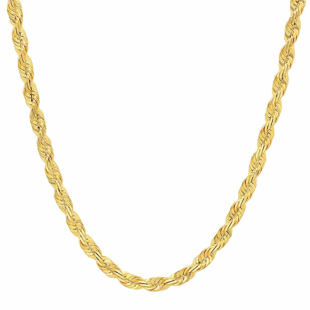 6MM Gold Silver Rope Chain Men Necklace-VESSFUL