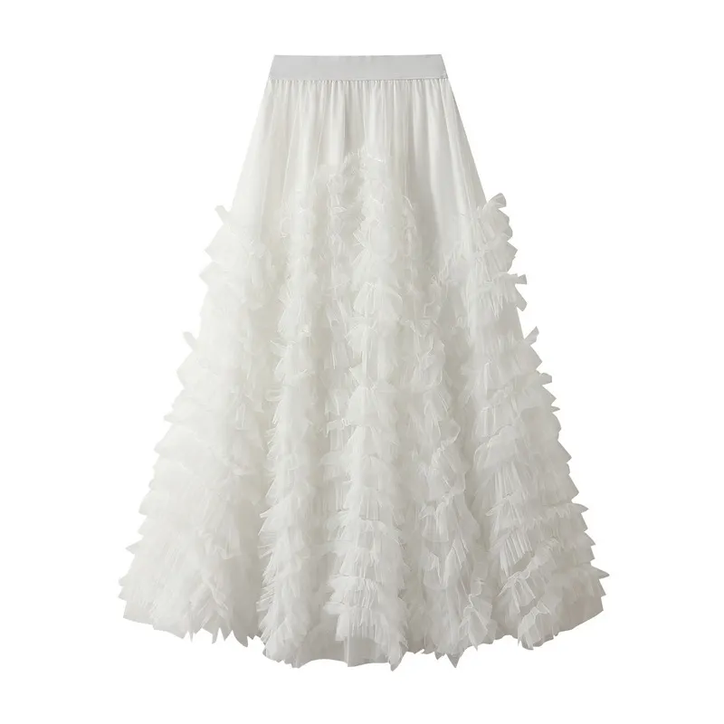 Nigikala Nigikala Sense High-End Mesh Yarn Heavy Industry Super Large Swing Dress Thin Croake Gorgeous Cake Skirt 1380