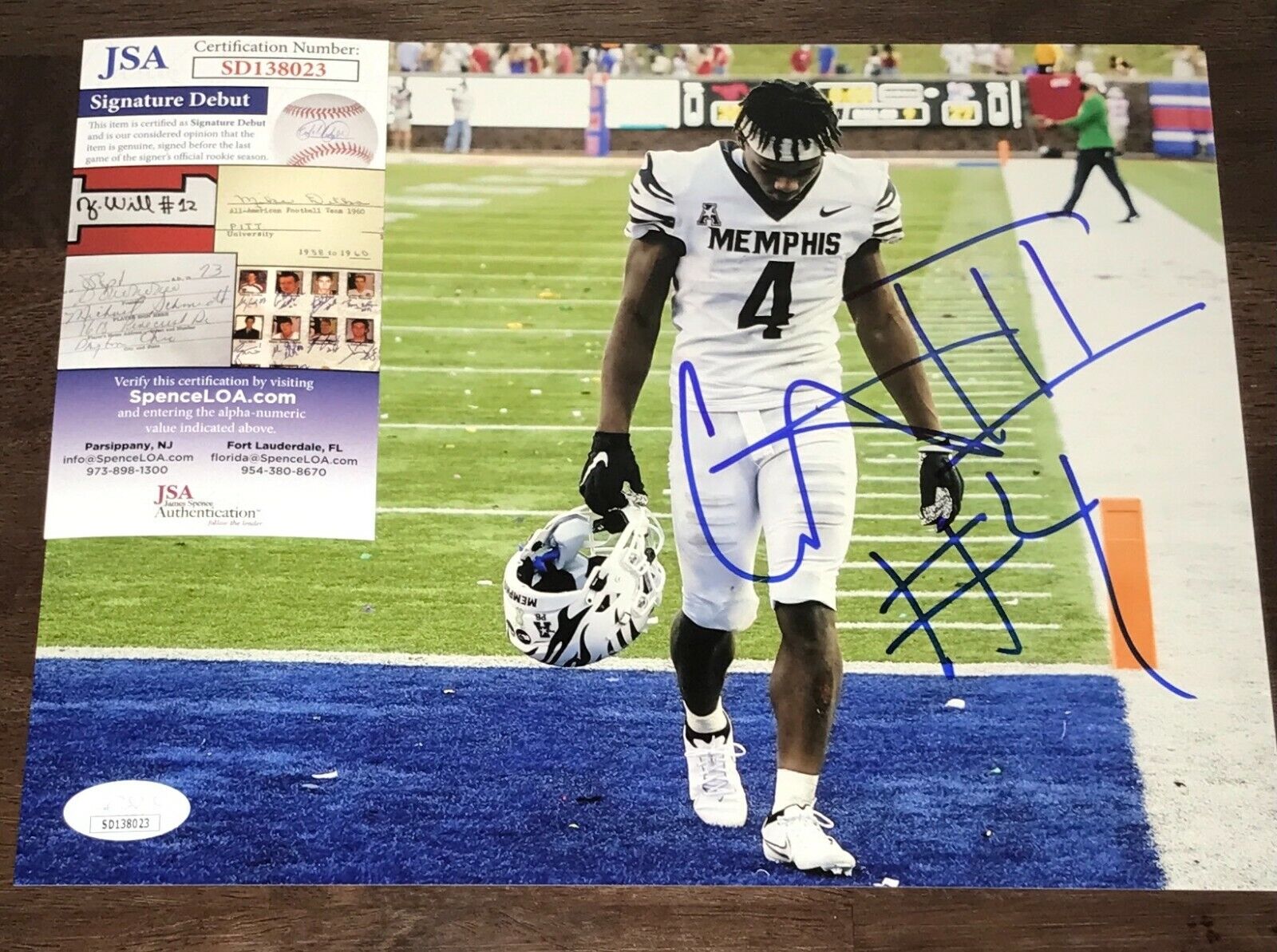 Calvin Austin III Memphis Tigers Signed Autographed 8x10 Photo Poster painting JSA N1