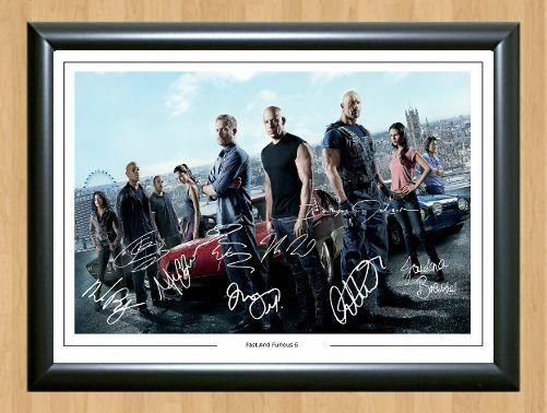 Fast And Furious 6 Cast x 10 Signed Autographed Photo Poster painting Poster Print Memorabilia A4 Size