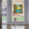1PC-Diamonds Painting Stained Glass Seaside Wall Sticker Home Decor