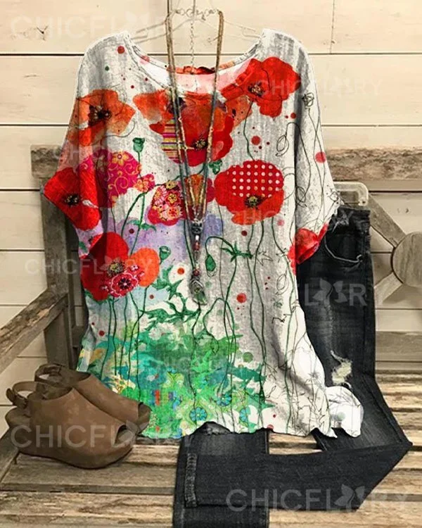 Women's Floral  Loose Top