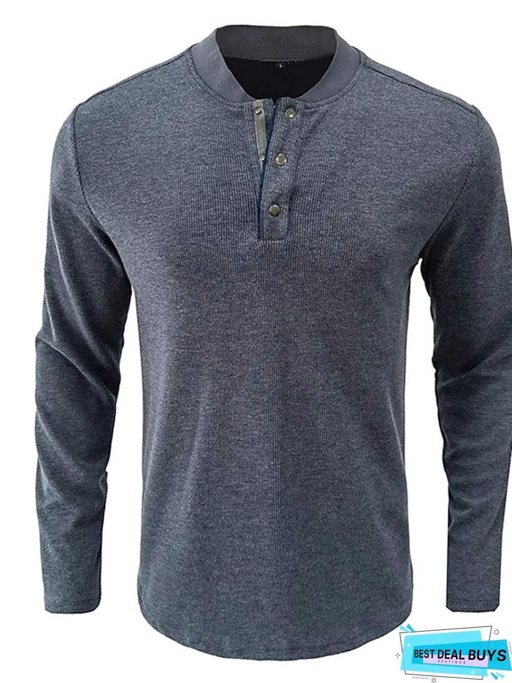 Men's Henley Shirt Tee Plain Henley Street Vacation Long Sleeve Button Pocket Clothing Apparel Basic Designer Modern Contemporary