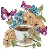 Coffee Flower Butterfly-Partial Speical Shaped Diamond Painting 30*30CM