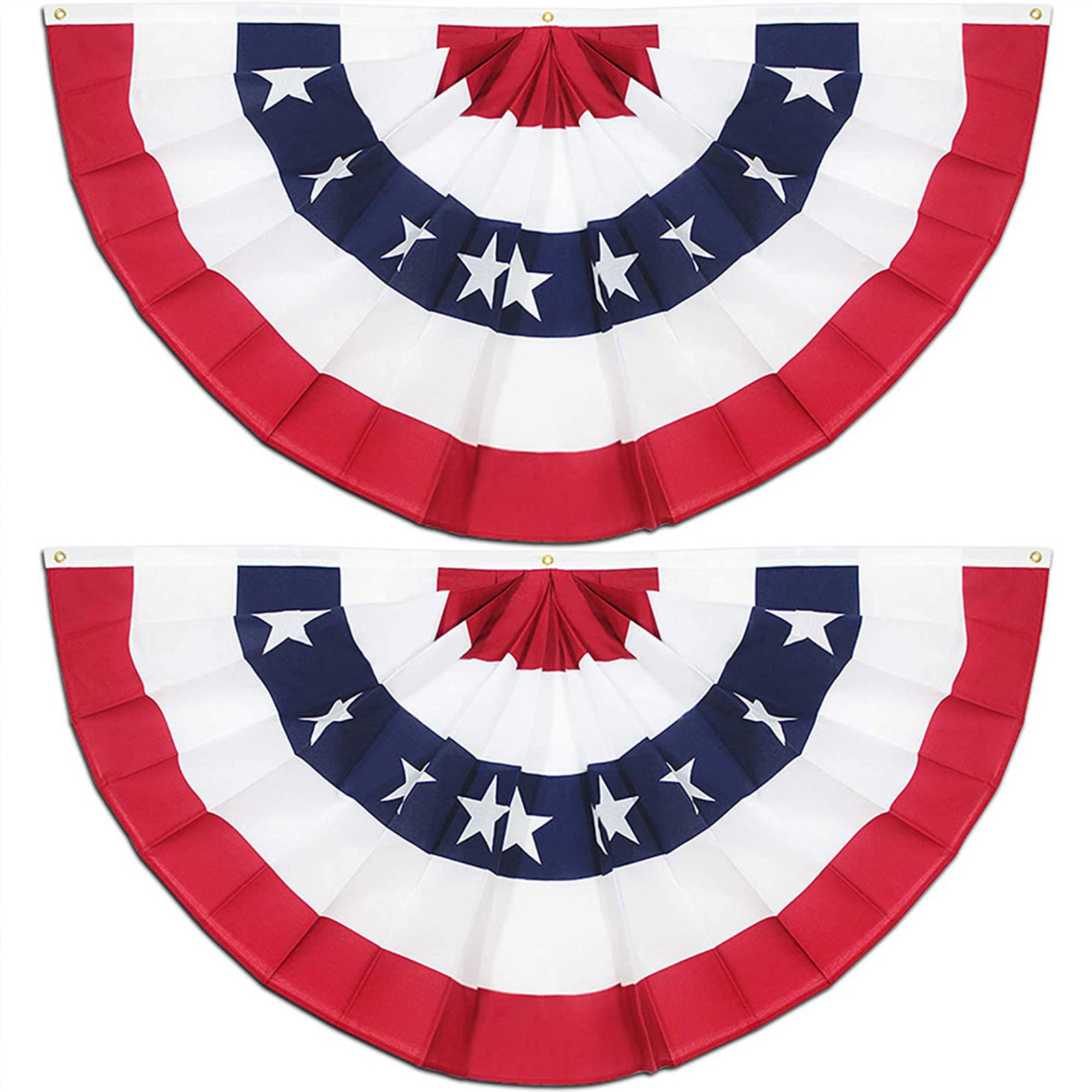 

USA Pleated Fan Flag Patriotic Star Stripe American Bunting Header Banner, 90*180cm, 501 Original