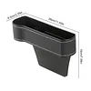 PU Leather Car Seat Organizer with Cup Holders 2 Hooks Auto Console Side Storage Box Universal Fit for Phone Sunglasses Accessories (Black 1Set)
