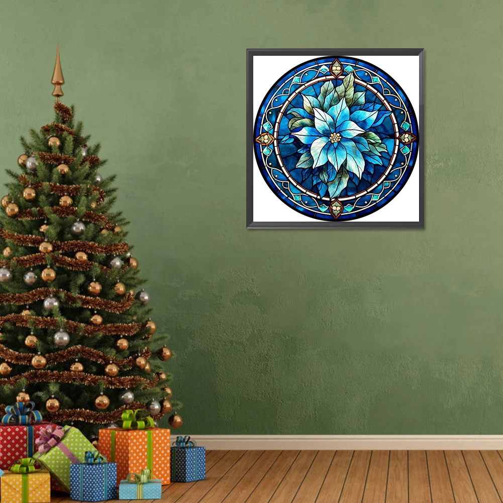 Diamond Painting - Full Round Drill - Stained Glass Flower(Canvas|30*30cm)
