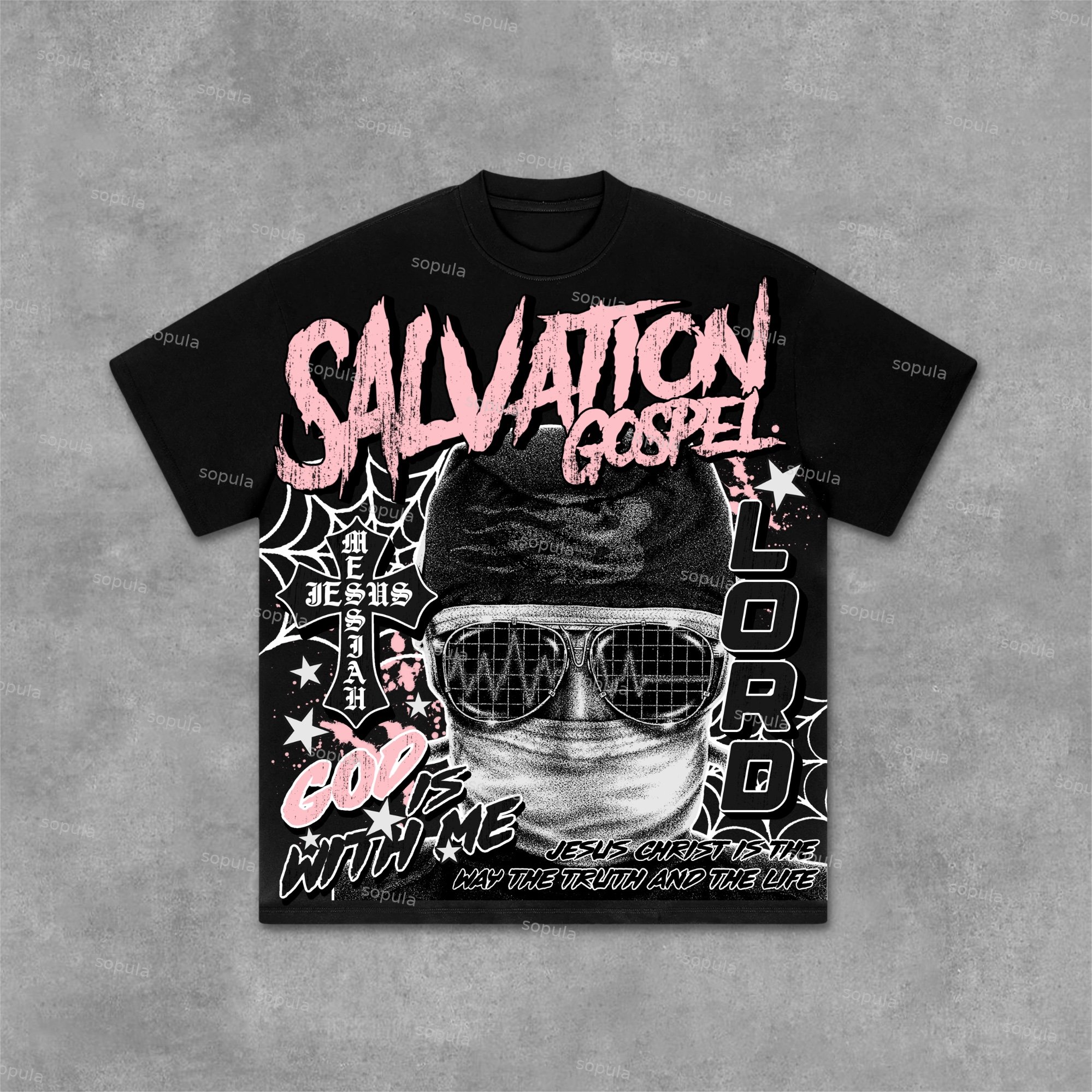 Sopula God Savior Old Retro Graphic Cotton T-Shirt - SOPULA