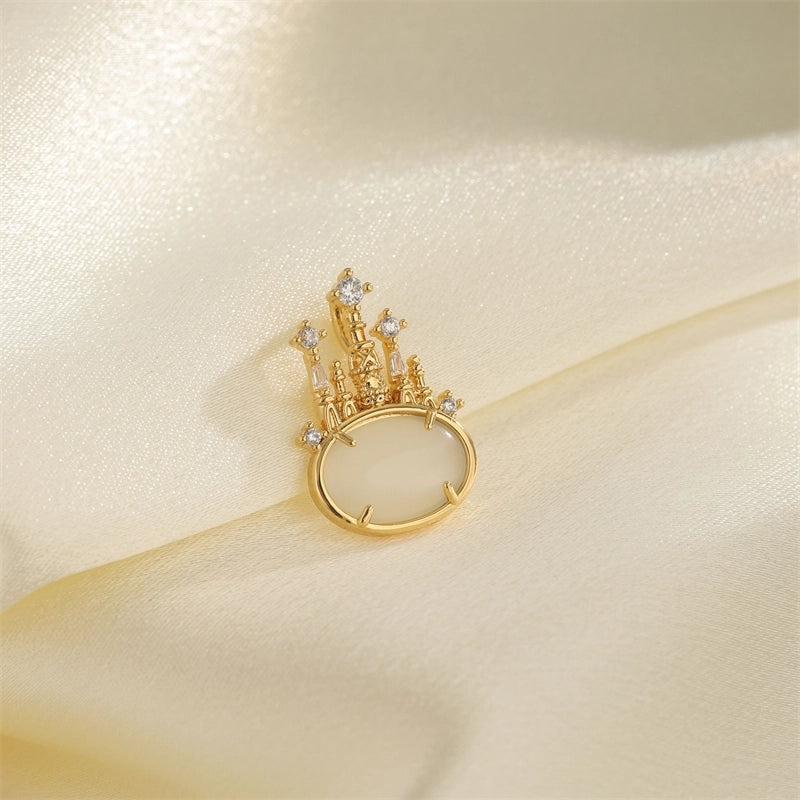 1 PCS/Package Hole 10mm+ Copper Zircon 18K Gold Plated Heart Shape Flower Pendant