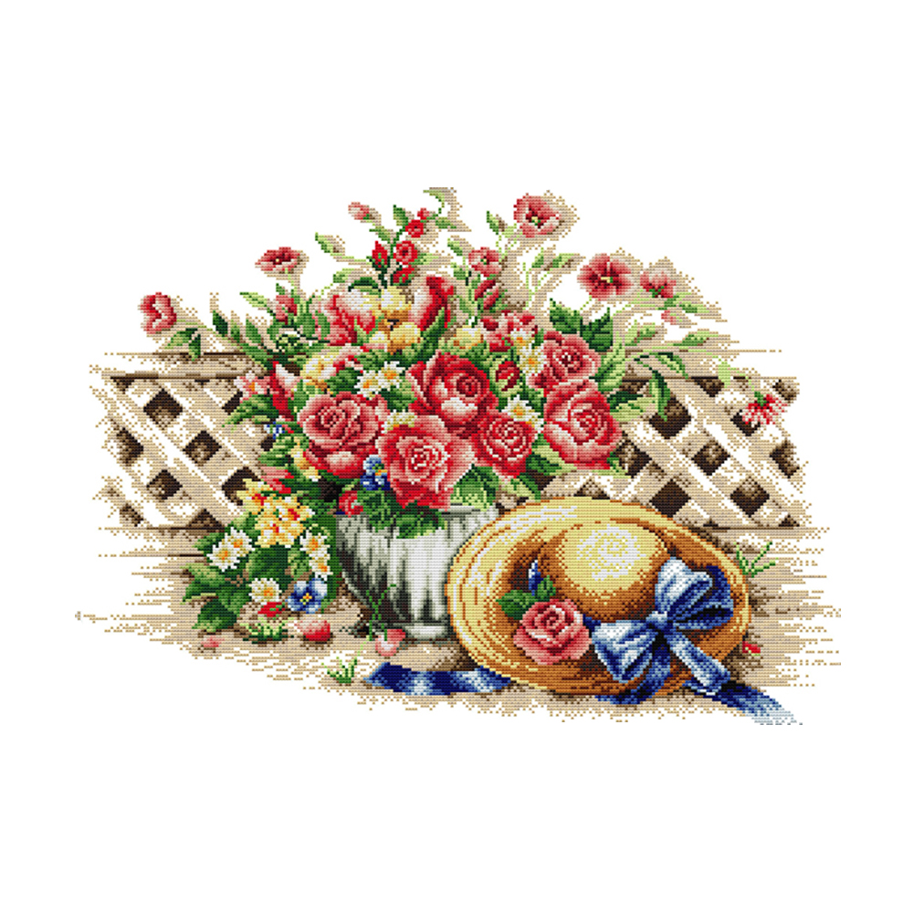 

Warm Flower Hat - 14CT Stamped Cross Stitch - 55*41CM, 501 Original