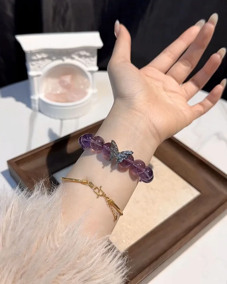 Natural Amethyst Bracelet | Relieve Anxiety · Enhance Intuition · Attract Positive Energy
