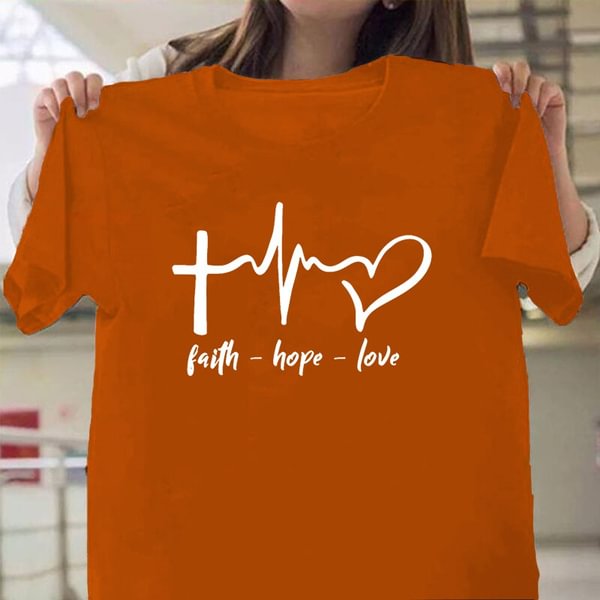Faith Hope Love Print Summer T Shirt for Women Tee Shirts Female Harajuku Tops Streetwear Graphic Tees Women Jesus Christian - Shop Trendy Women's Clothing | LoverChic