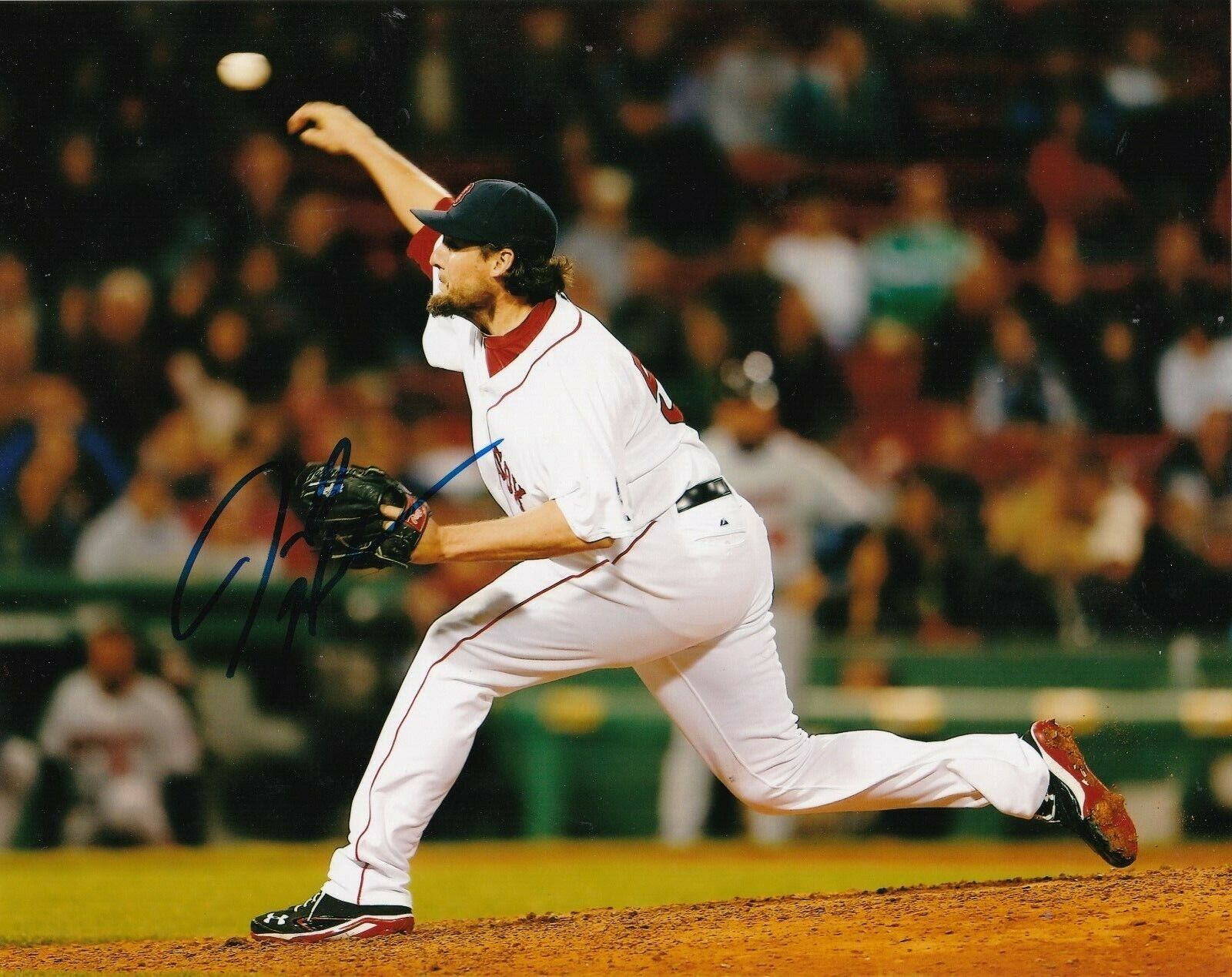 JOEL HANRAHAN BOSTON RED SOX ACTION SIGNED 8x10