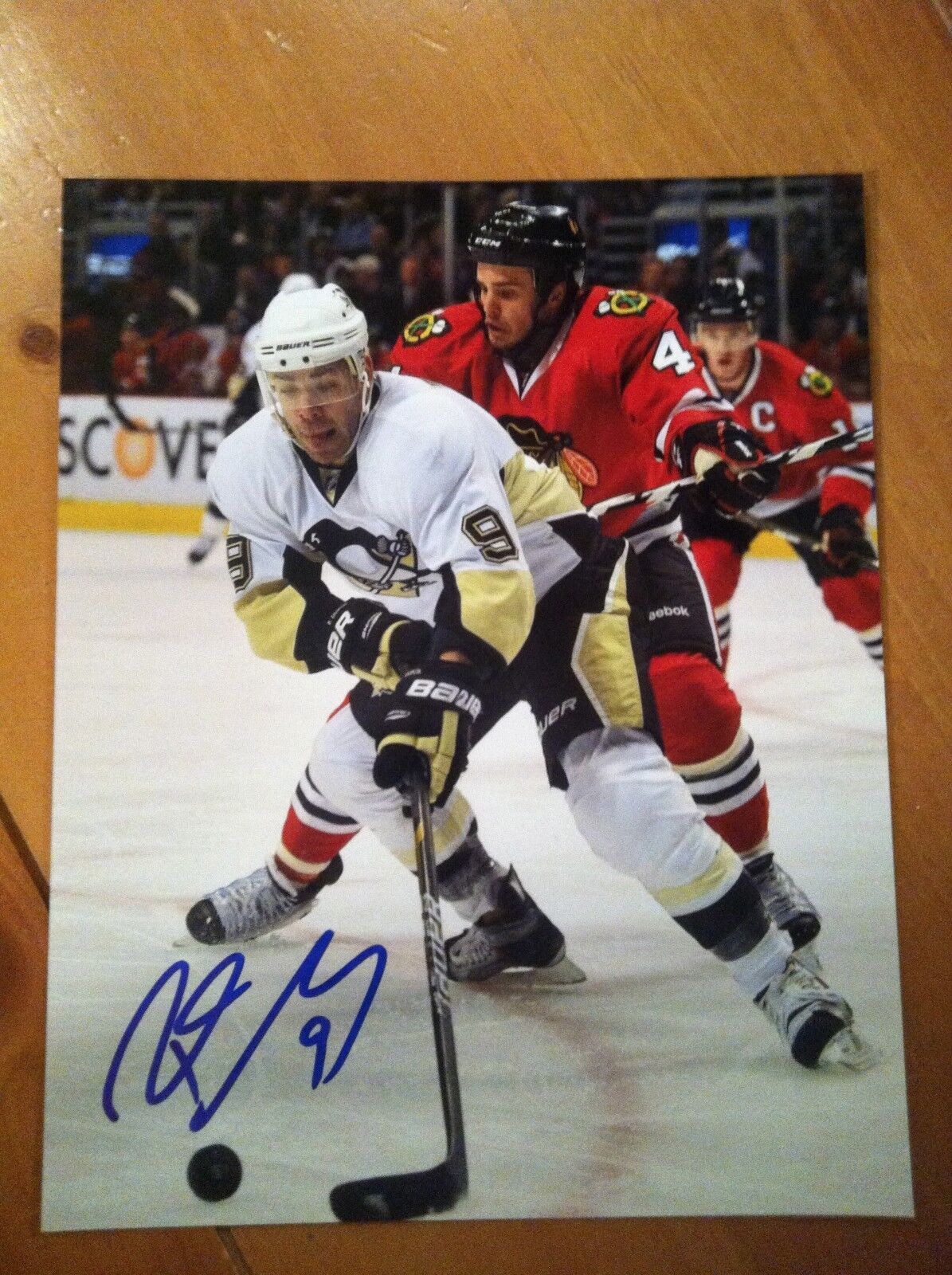 Pascal Dupuis Signed PITTSBURGH PENGUINS Photo Poster painting glossy 8x10 AUTOGRAPH COA PENS