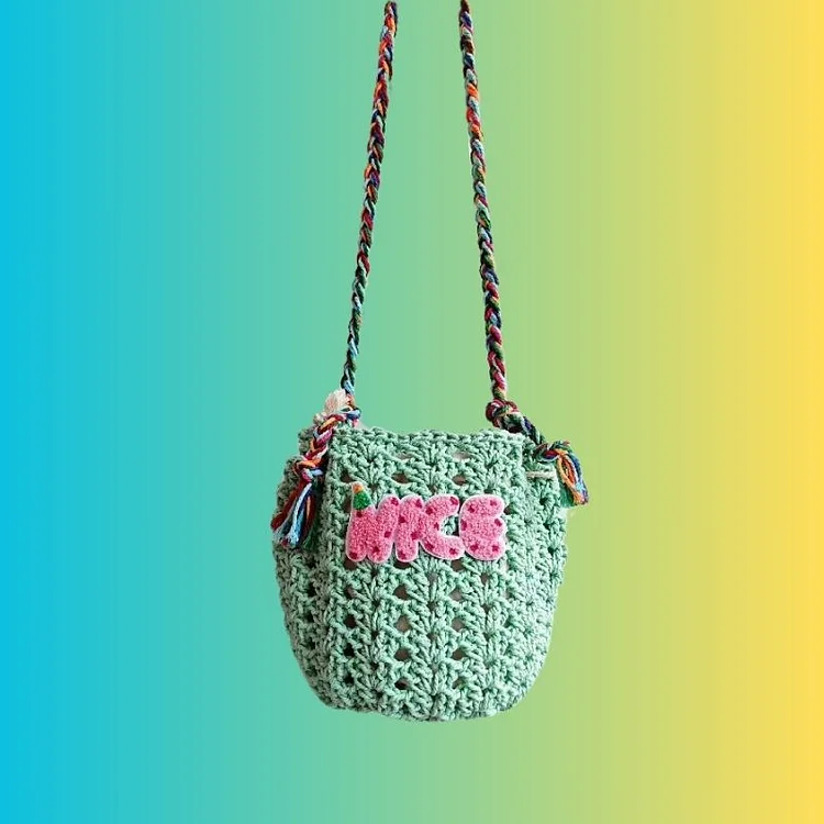 Lulusnow Handmade Green NICE Minimalist Lifestyle Crochet Crossbody Bag