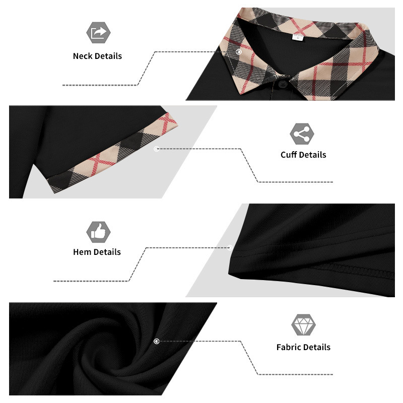 2026 New Men’s Color-Block Polo Shirt Summer European & American Casual Short Sleeve Quick-Dry T-Shirt