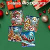 (US Only)10PCS DIY Diamond Art Greeting Cards Xmas Designs for Festivals and Celebrations