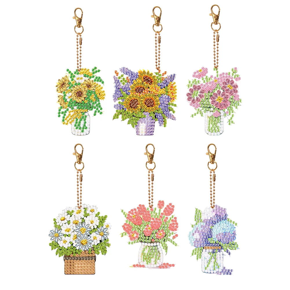 Everydayedeals DIY Diamond Painting Keychain Kit, Handmade Paste Drill  Flower Diamond Painting Hanging Pendant, Ornament Hanging Decoration, Home  Window Garden Pendant Decoration, Party Supplies, Backpack Accessories,  Craft Pendant