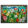 >SALE<Full Embroidery Cotton Thread 11CT Print Stain Glass Flower Cross Stitch 60x40cm