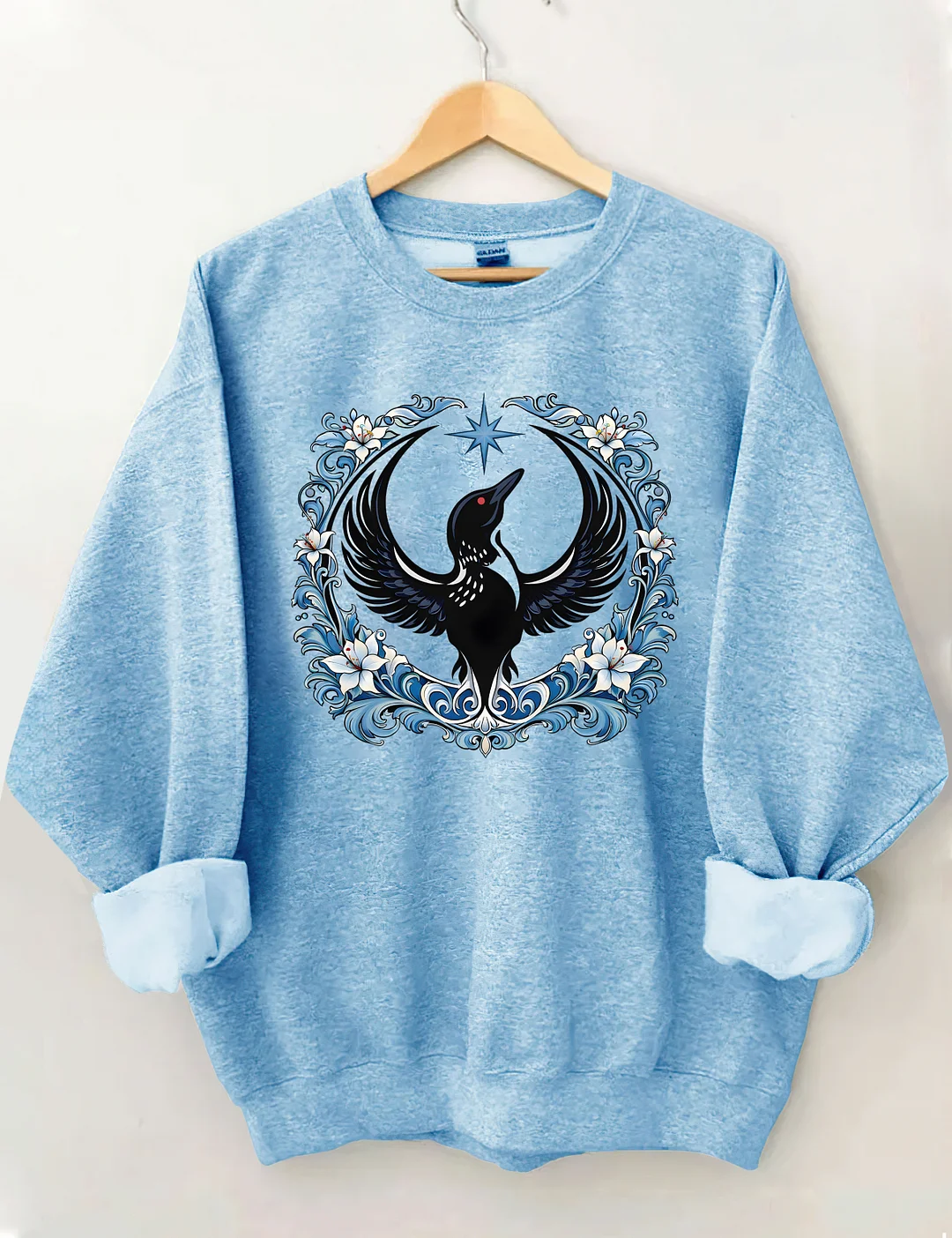 Floral Minnesota Loon Bird Sweatshirt