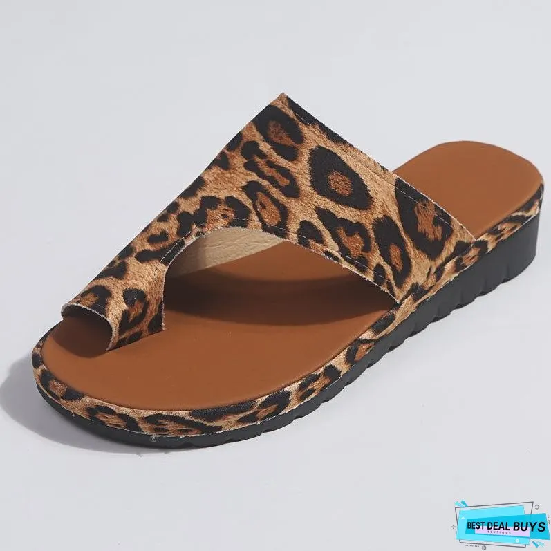 Women Leather Shoes Comfy Platform Flat Ladies