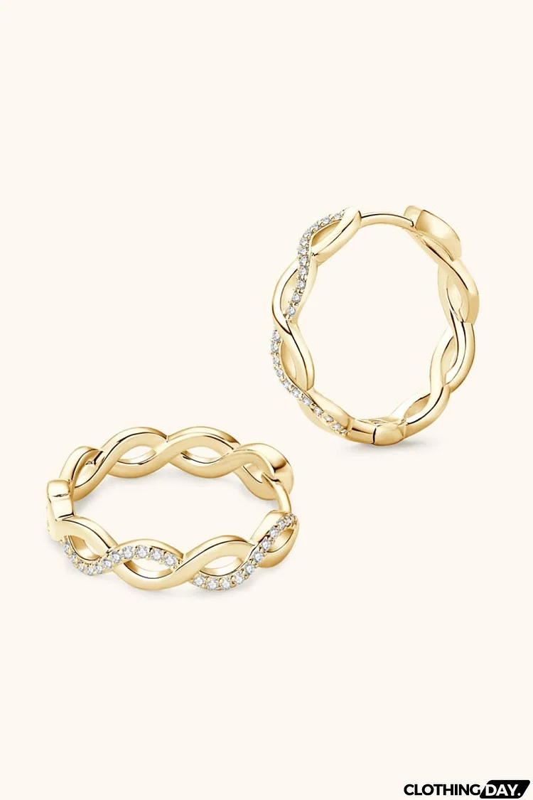 Moissanite Crisscross Hoop Earrings