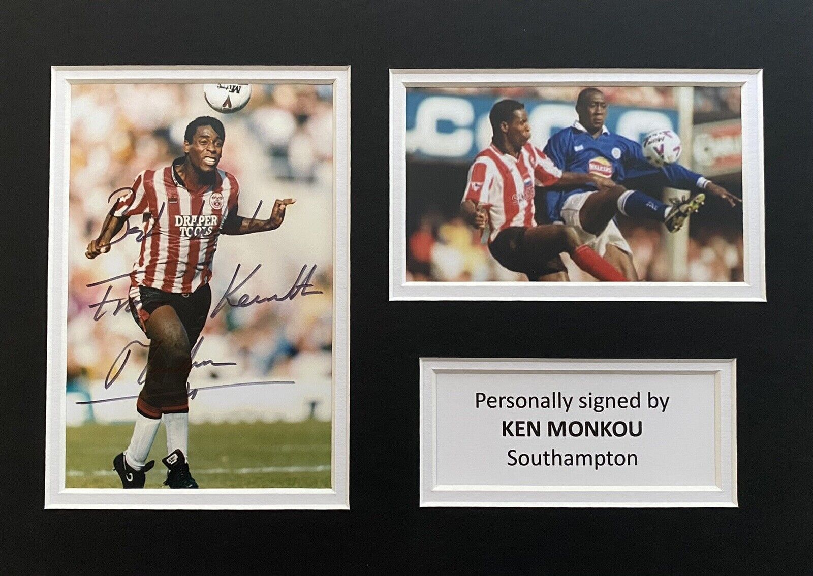 Ken Monkou Hand Signed Southampton Photo Poster painting In A4 Mount Display