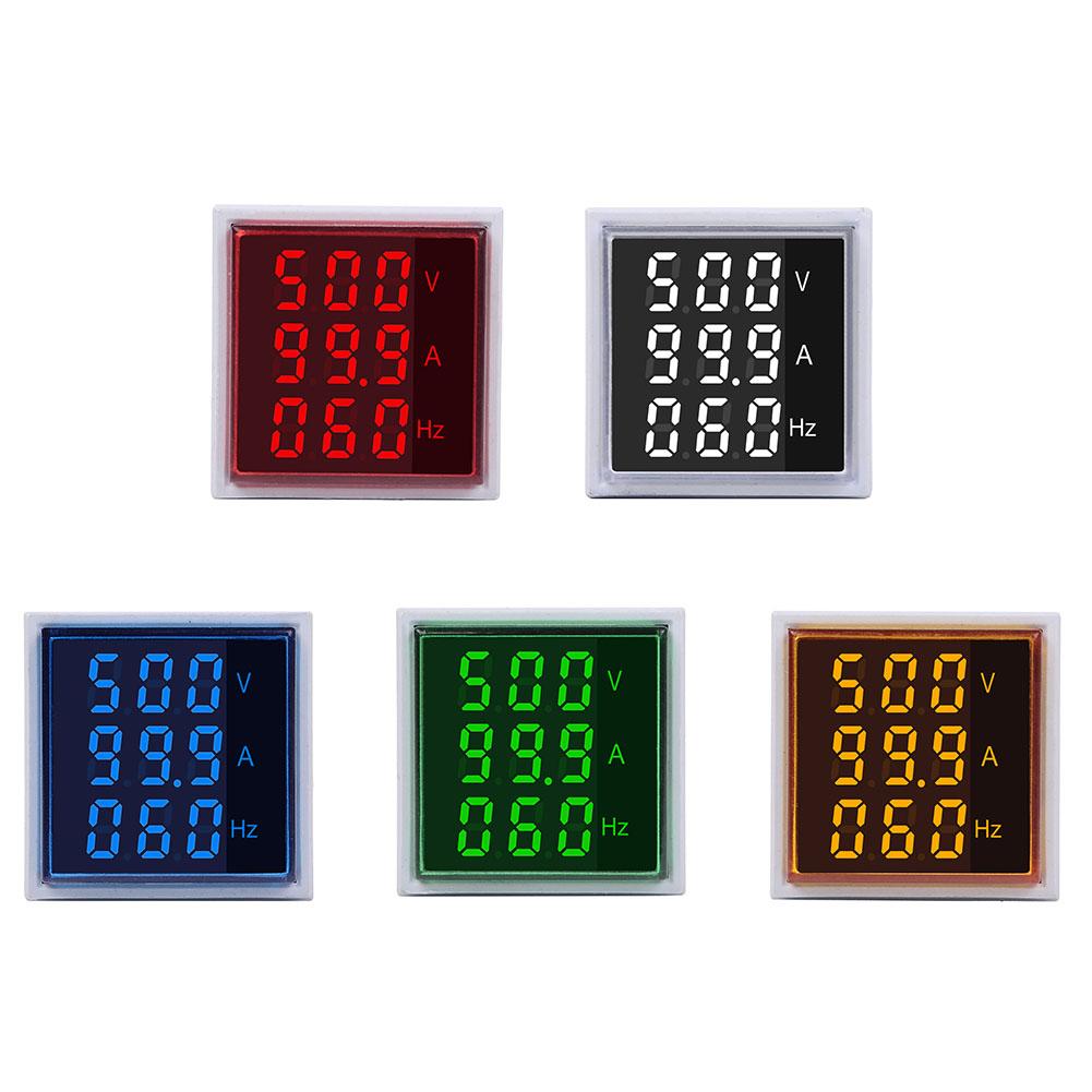 

Square LED Digital Voltmeter Ammeter Voltage Current Frequency Tester Meter, Red, 501 Original