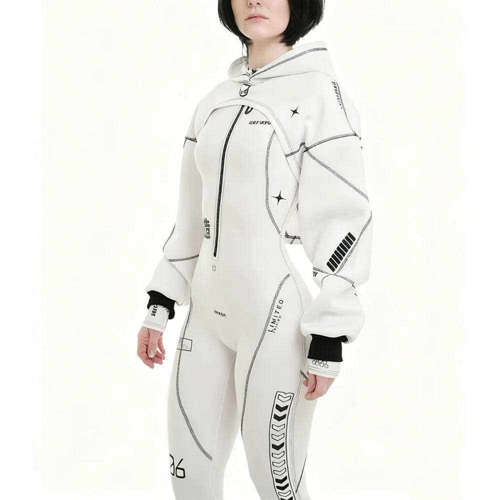 Cyberpunk Futuristic Mechanical Style Women's Sports Yoga Outfit Set