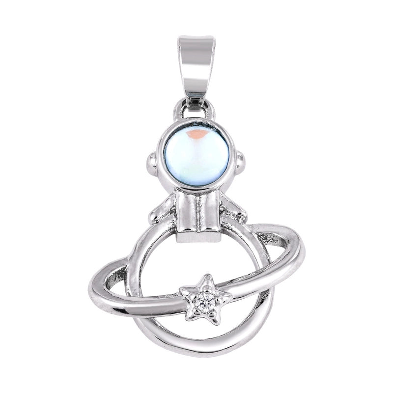 1 Piece Copper Zircon Four Leaf Clover Round Heart Shape Pendant Jewelry Accessories