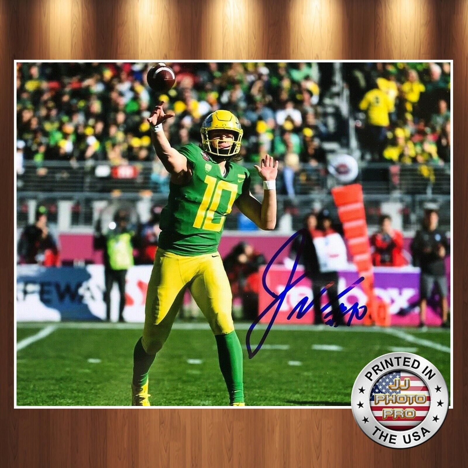 Justin Herbert Autographed Signed 8x10 Photo Poster painting (Chargers Oregon) REPRINT