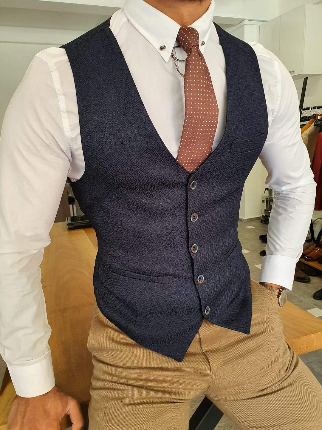 Heritage Slim Fit Special Edition Navy Blue Vest Only
