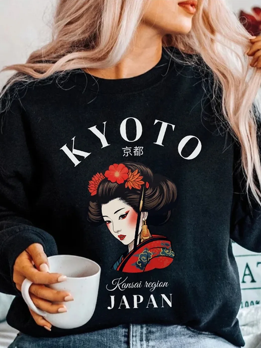 Japanese Print Sweatshirt / DarkAcademias /Darkacademias